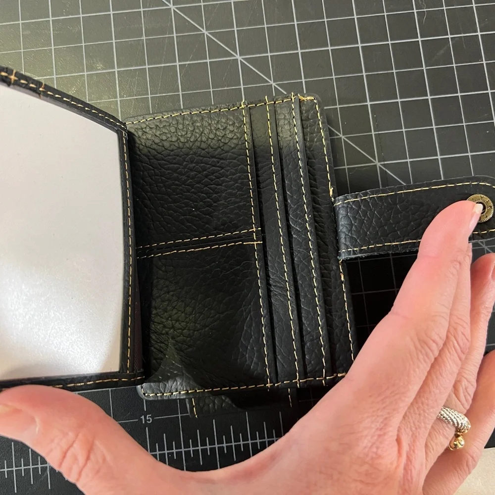 VGUC Leather credit card id card money clip